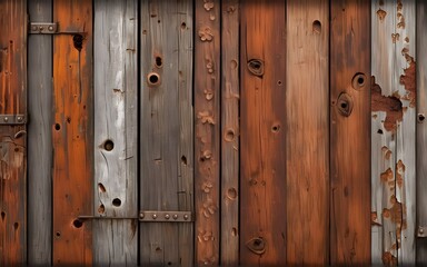 Obraz premium Old wood texture background, 8K resolution wooden planks.