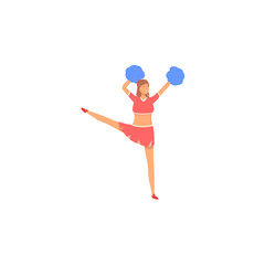 cute vector pose of cheerleading woman pose