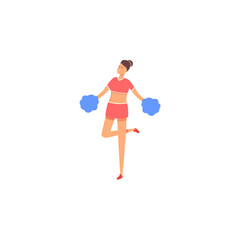 cute vector pose of cheerleading woman happy