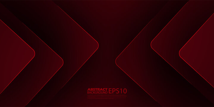 Futuristic design dark red square curved overlap geometric vector background with lights layer on dark background. Eps10 vector