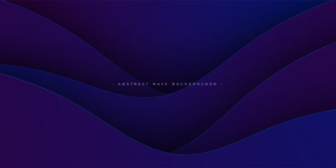 Dark purple and blue dynamic abstract vector background with shadow and wavy line simple design. Creative premium gradient. smart design 3d cover of business design. Eps10 vector