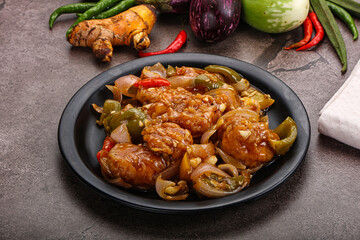 Chinese cuisine - prawn with chili sauce