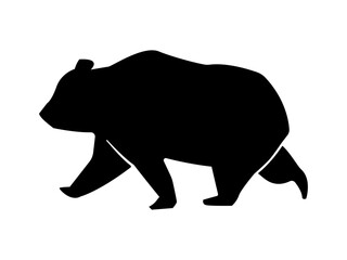 横向きの熊のシルエット