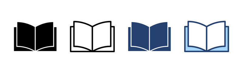 Book icon vector. open book sign and symbol. ebook icon