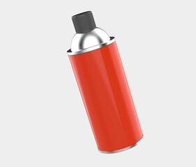 Glossy Aerosol Bottle Mockup Isolated On White Background. 3d illustration