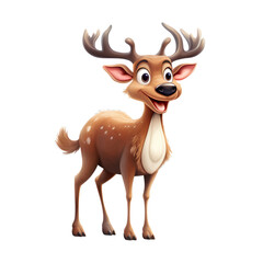 Comical deer, created with AI, isolated on transparent background, PNG, 300 DPI 