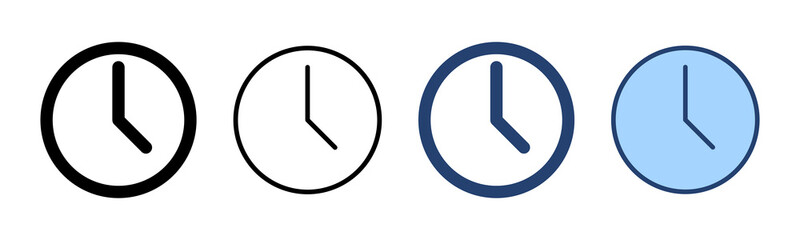 Clock icon vector. Time sign and symbol. watch icon - obrazy, fototapety, plakaty