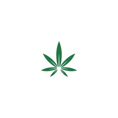 Cannabis or marijuana leaf logo. Medical cannabis icon isolated on white background