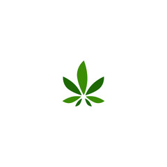 Cannabis or marijuana leaf logo. Medical cannabis icon isolated on white background