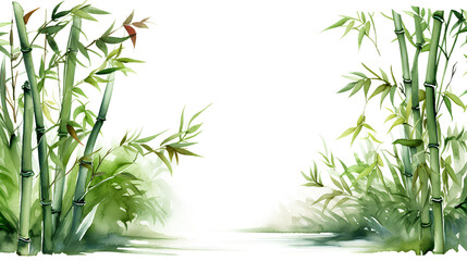 Obraz premium A boarder design, in a style of watercolor clipart, highly detail, greenery, created with AI, isolated on transparent background, PNG, 300 DPI 