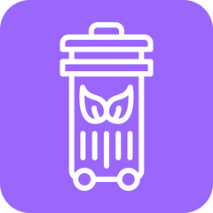 Eco Trash Bin Icon Style