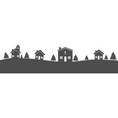 Winter Village Silhouette