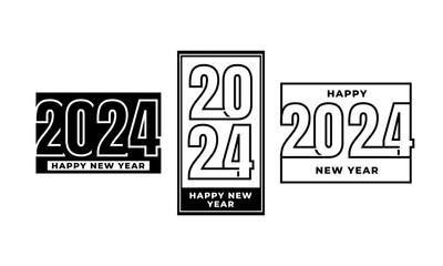 2024 New year modern logo collection vector design