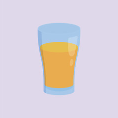 Fresh Glass of Orange juice Illustration Vector Orange Juice Glass icon