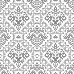 Classic seamless light silver pattern. Damask orient ornament. Classic vintage background. Orient pattern for fabric, wallpapers and packaging