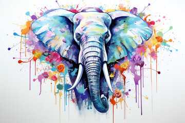 elephant painting, AI generated - Powered by Adobe