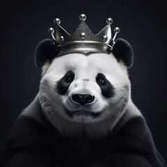 Obraz premium portrait of a majestic panda with a crown