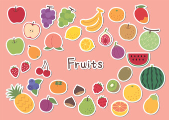 シンプルなフルーツのイラストセット