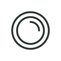 Camera lens isolated icon, optical lens vector icon with editable stroke