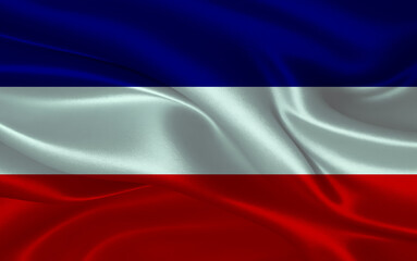 3d waving realistic silk national flag of Los Altos. Happy national day Los Altos flag background. close up