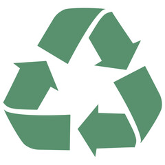 Obraz premium Green pastel color of recycle eco symbol vector illustration isolated on white background.