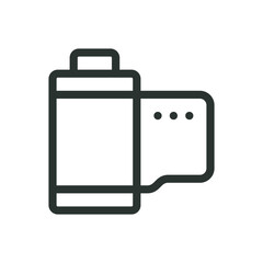 Photography film isolated icon, analog film roll vector icon with editable stroke