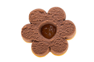 butter cookies with jam isolated
