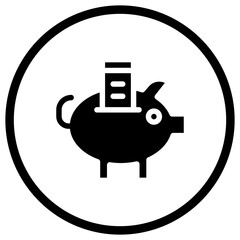Piggy Bank Vector Icon Design Illustration
