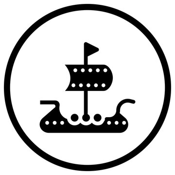Viking ship Vector Icon Design Illustration