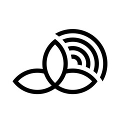 Black Vector plant logo illustration of an element made is on a white background