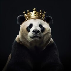 Obraz premium portrait of a majestic panda with a crown
