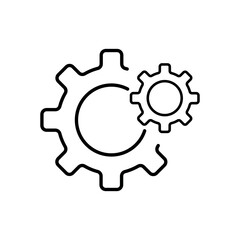 Settings vector icon line. Gear Sign icon  vector illustration.