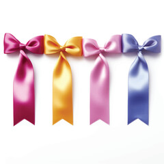 Straight ribbon on white background for breast cancer awareness