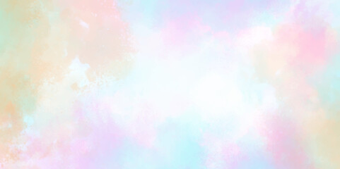 Amazing beautiful watercolor Cloud and sky with a pastel colored background splashes of multicolor ink and watercolor digital art painting for texture background concept
