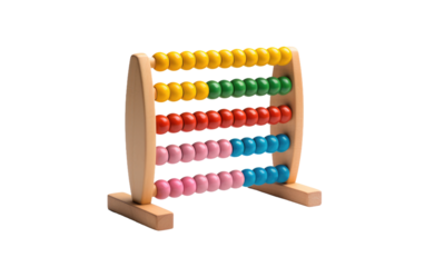 Arithmetic Abacus on White or PNG Transparent Background.