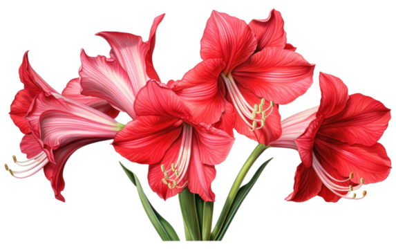 Decoding the Amaryllis in Reality on White or PNG Transparent Background.