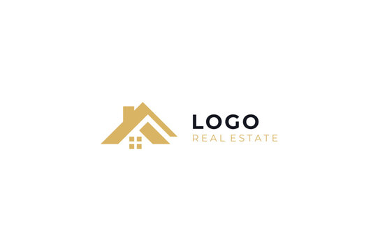 Roof home real estate architecture building logo design