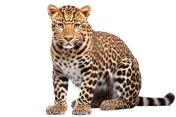Amur Leopard Feline Portrait Isolated on transparent background