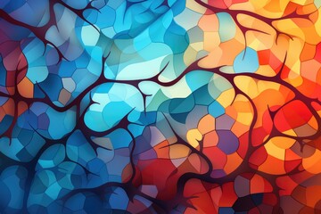 Abstract background with multicolored stained-glass window texture. Abstract background for National Puzzle Day - obrazy, fototapety, plakaty