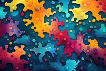 Colorful abstract background with drops. VAbstract background for National Puzzle Day - obrazy, fototapety, plakaty
