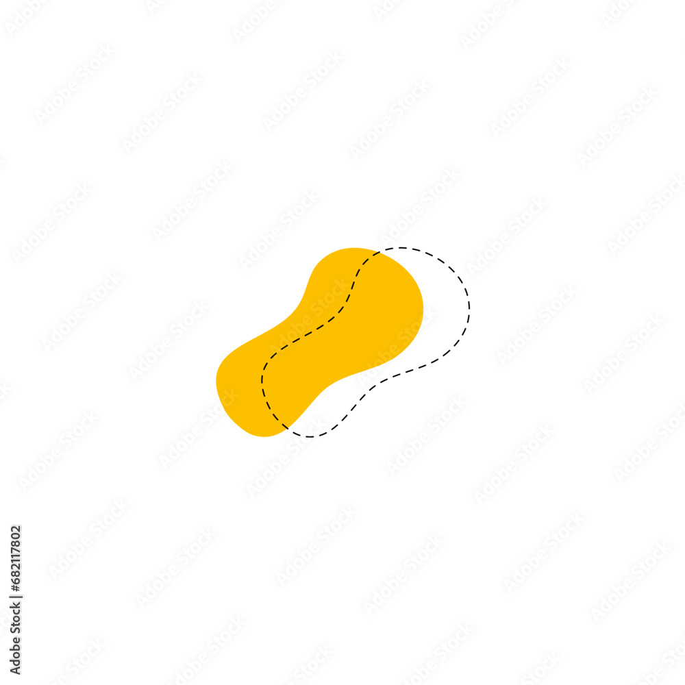 Poster set of blob vector elements with hand draw illustration