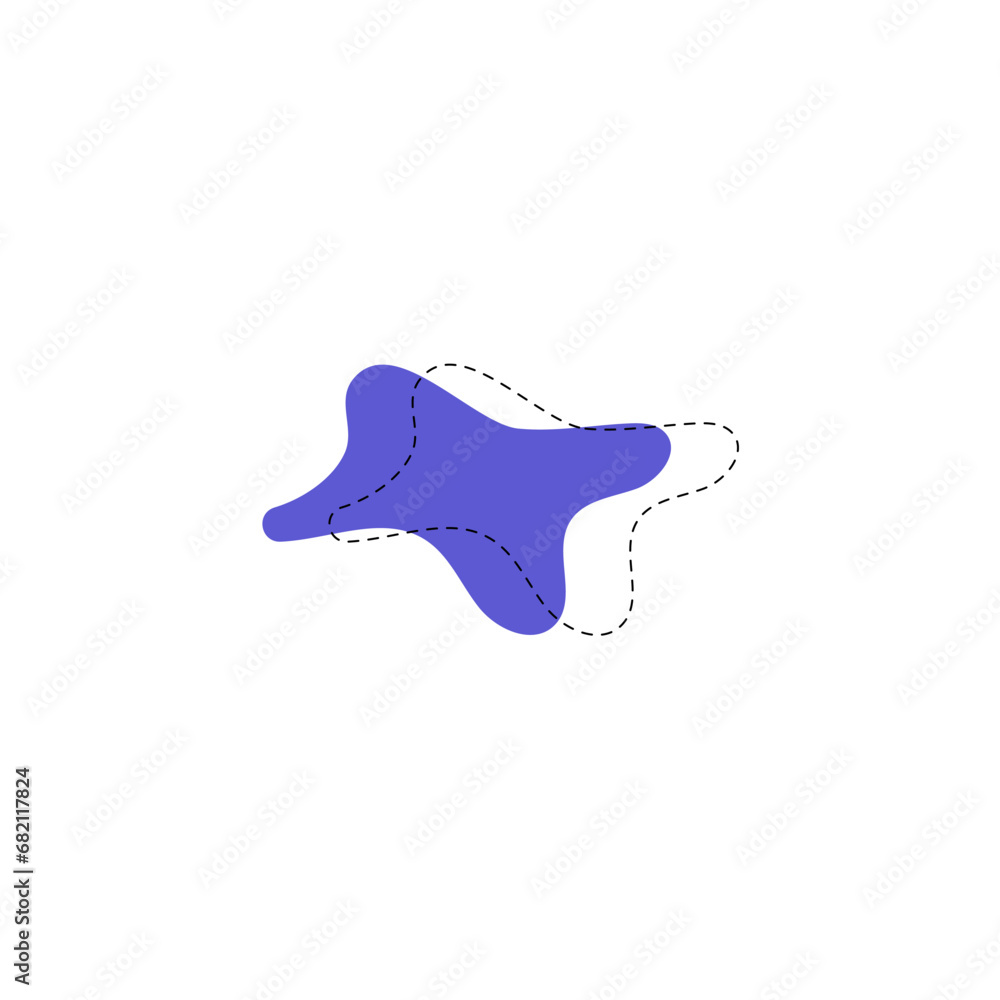 Poster set of blob vector elements with hand draw illustration
