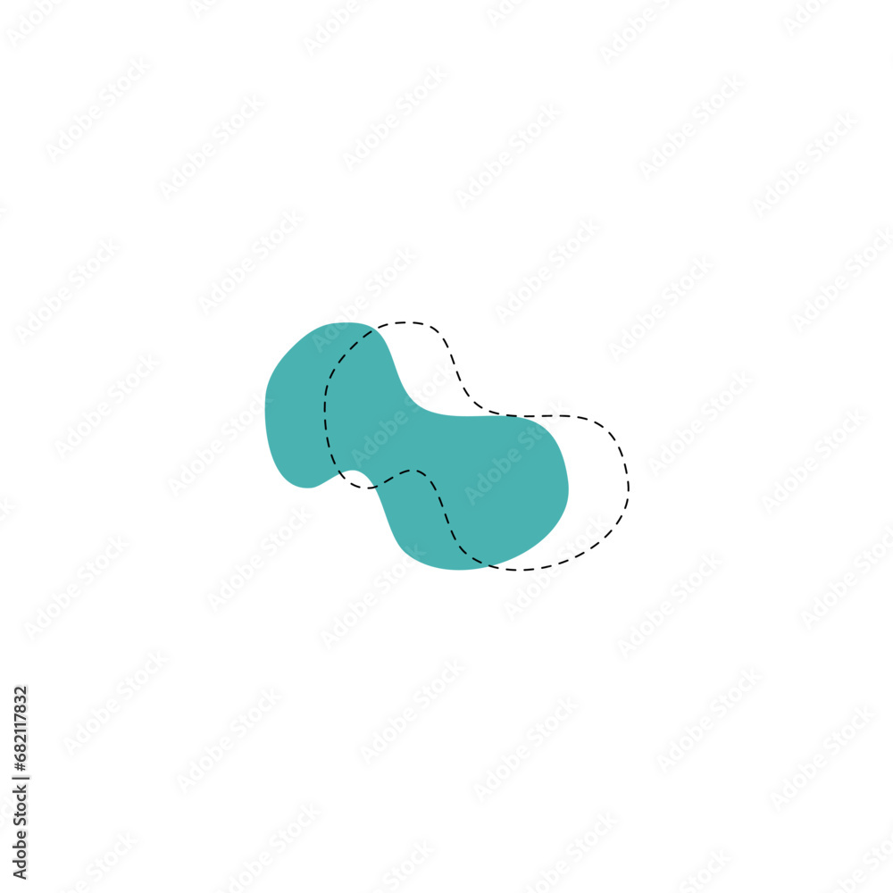 Poster set of blob vector elements with hand draw illustration