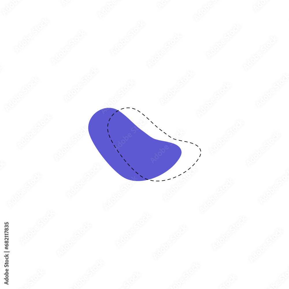Poster set of blob vector elements with hand draw illustration