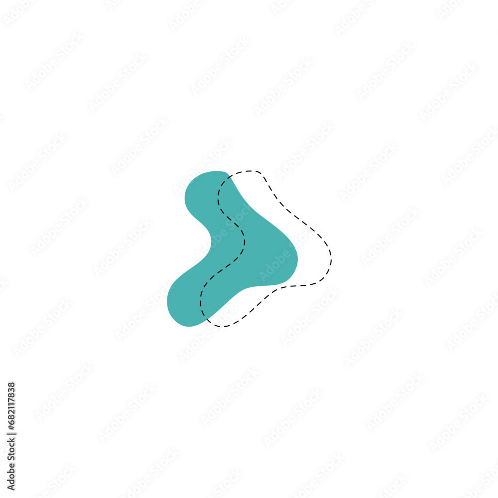 Poster set of blob vector elements with hand draw illustration