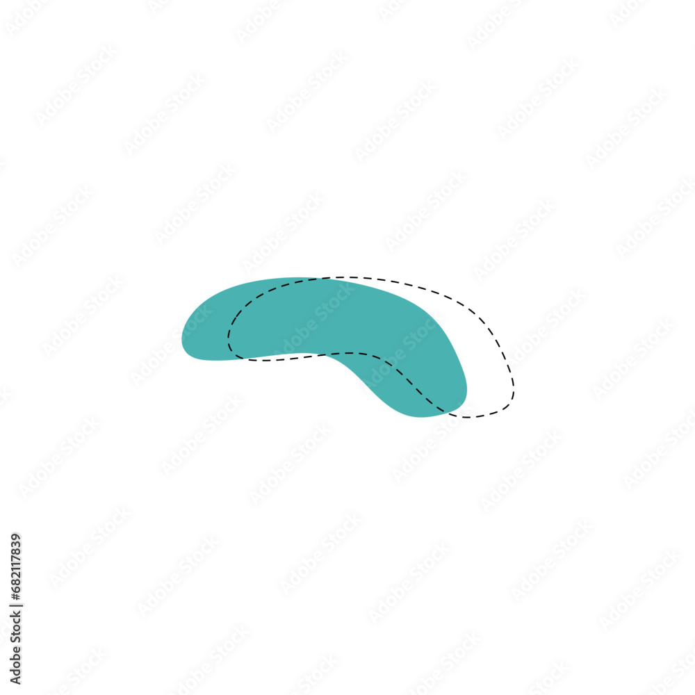 Poster set of blob vector elements with hand draw illustration