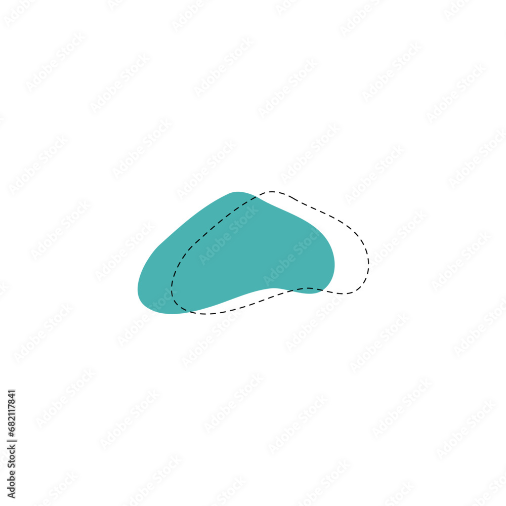 Poster set of blob vector elements with hand draw illustration