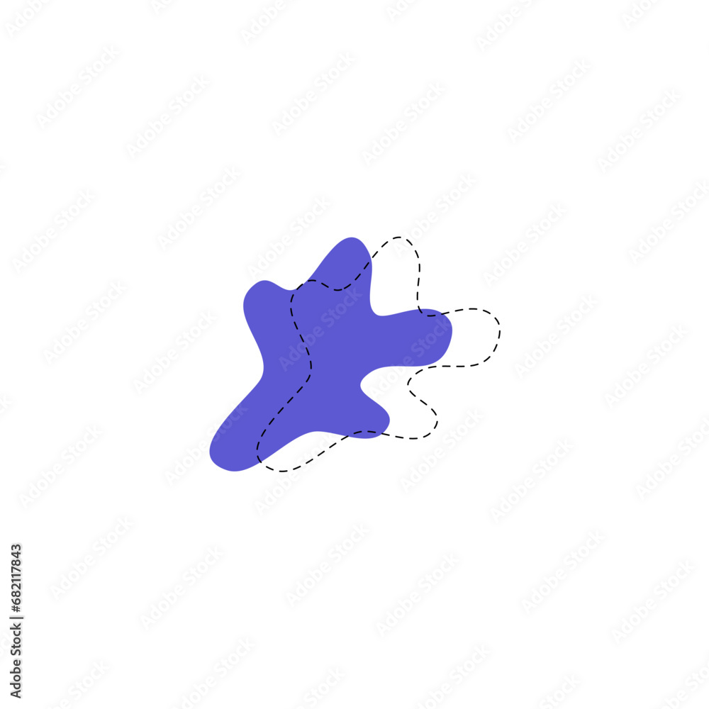 Poster set of blob vector elements with hand draw illustration
