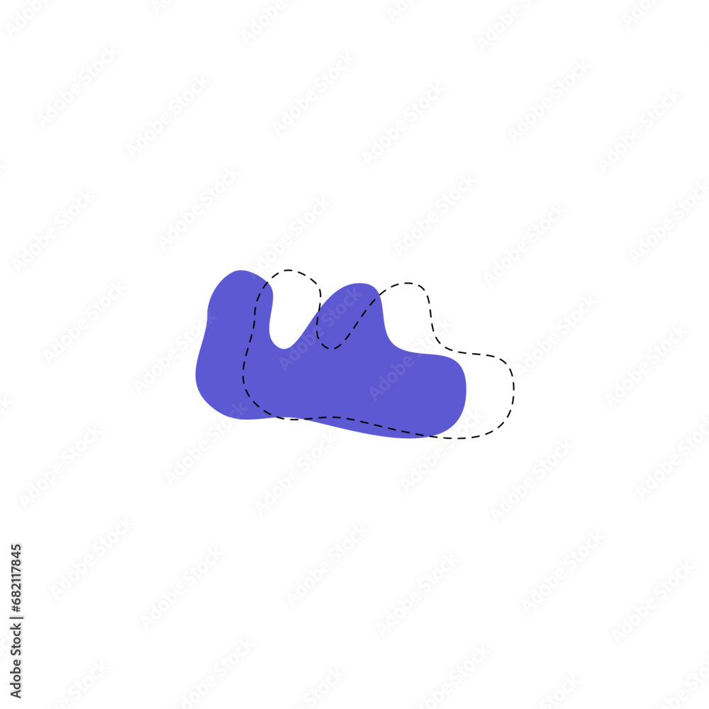 Poster set of blob vector elements with hand draw illustration