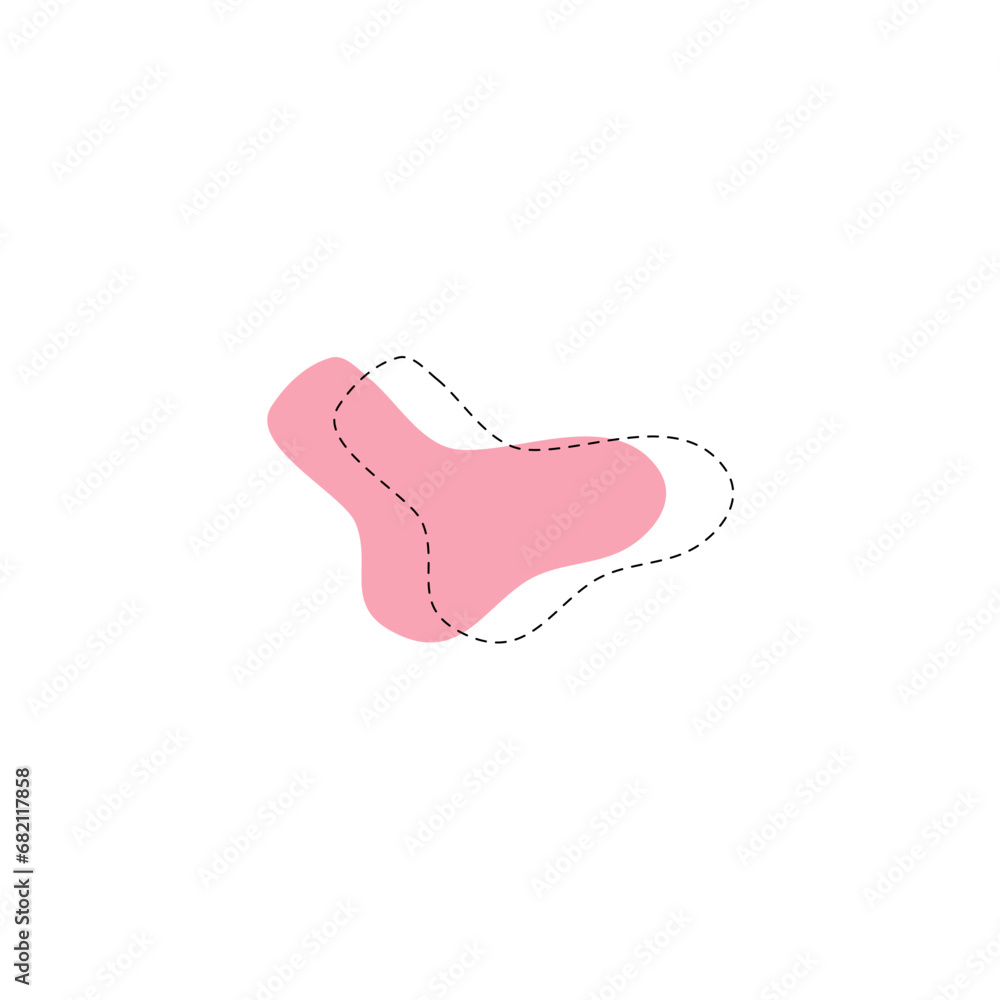 Poster set of blob vector elements with hand draw illustration